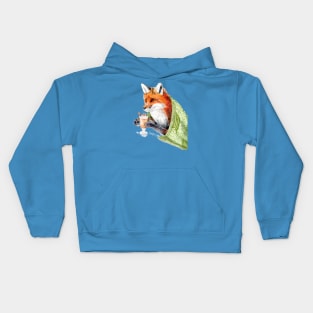 Fall Fox with Pumpkin spice Latte Kids Hoodie